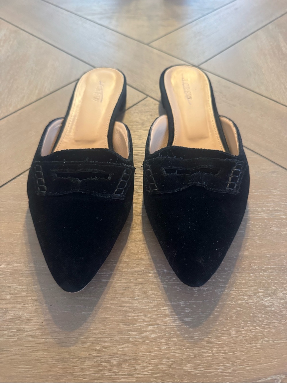 J. Crew Black Velvet Pointed Slip-On Mules - Picture 4 of 10
